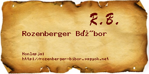 Rozenberger Bíbor névjegykártya